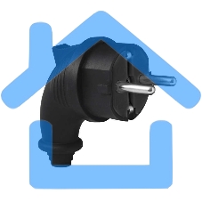 Вилка электрич. угл. однофазная (каучук) UNIVersal 1241