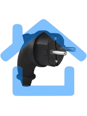 Вилка электрич. угл. однофазная (каучук) UNIVersal 1241