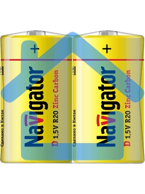 Элемент питания солевой Navigator 94 761 NBT-NS-R20-SH2 (шринка 2шт) 94761