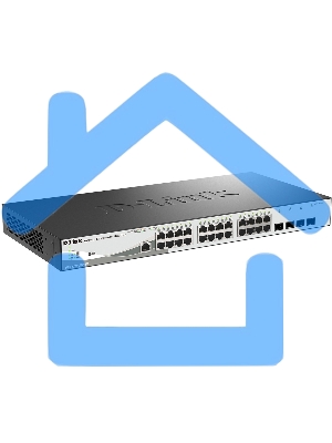 Коммутатор управляемый D-Link DGS-1210-28P/ME/B2A 2 уровня с 24 портами 10/100/1000Base-T и 4 портами 1000Base-X SFP (24 порта с поддержкой PoE 802.3af/802.3at (30 Вт), PoE-бюджет 193 Вт)