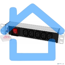 Блок розеток ЦМО Rem-10 без шнура с выкл., 5 IEC 60320 C13, вход IEC 60320 C14, 10A, алюм., 10