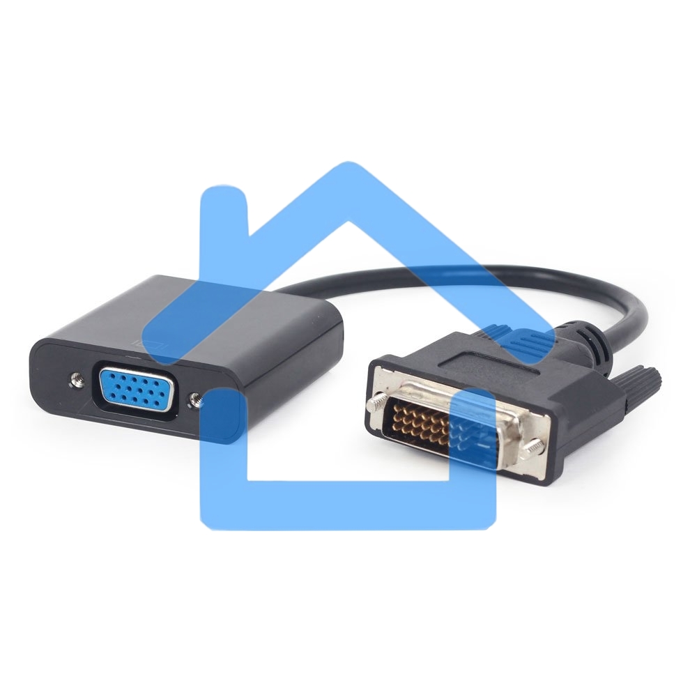 Переходник DVI-D-VGA Cablexpert A-DVID-VGAF-01, 25M/15F, длина кабеля 0,2м, черный, пакет