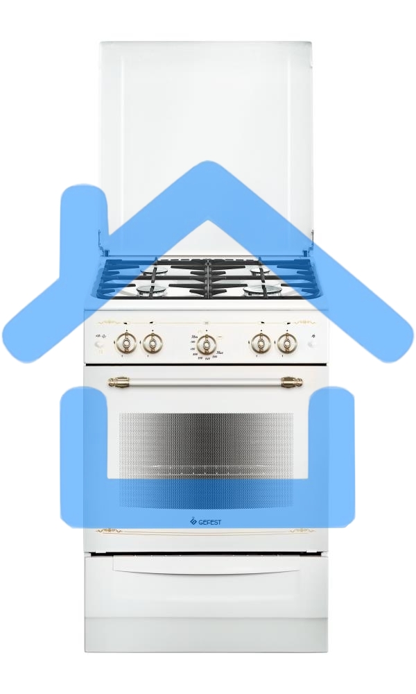 Плита газовая Gefest ПГ 6100-02 0185 белый, конфорок 4 шт, духовка 52 л, 60 см x 85 см x 60 см