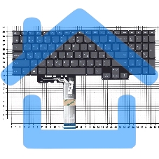 Клавиатура для ноутбука Lenovo IdeaPad 5 Pro-16ACH6 черная