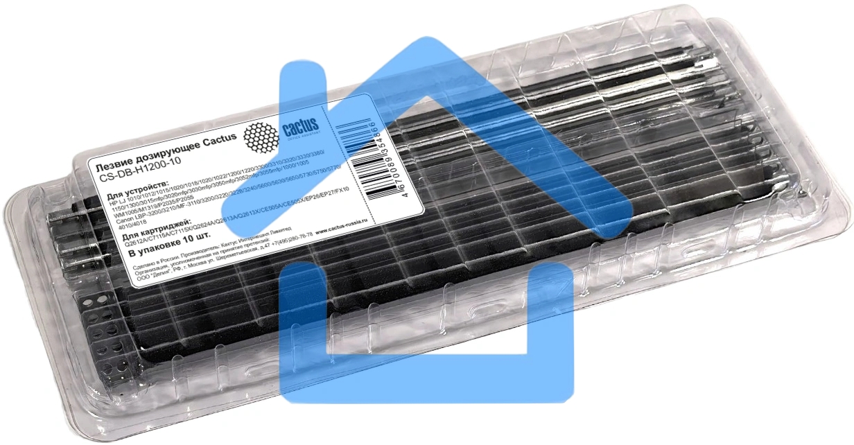 Лезвие дозирующее Cactus CS-DB-H1200-10 для HP LJ 1010/1012/1015/1020/1018/1020/1022/1200/1220/3300/3310/3320/3330/3380/1150/1300/3015mfp/3020mfp/3030mfp/3050mfp/3052mfp/3055mfp/1000/1005WM1005/M1319/P2035/P2055 Canon LBP-3200/3210/MF-3110/3200/3220/3228/