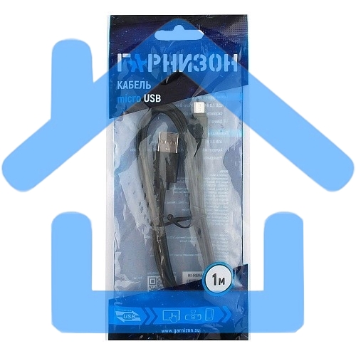 Кабель Гарнизон Кабель USB 2.0 Pro, AM/microBM 5P, 1м, черный, пакет (GCC-mUSB2-AMBM-1M)