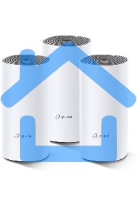 Домашняя Mesh Wi-Fi система TP-Link Deco E4 (3-Pack), 1167Мбит/с (5 ГГц: до 867 Мбит/с + 2,4 ГГц: до 300 Мбит/с), 2 порта 100 Мбит/с, 2 встроенные антенны на каждом модуле Deco
