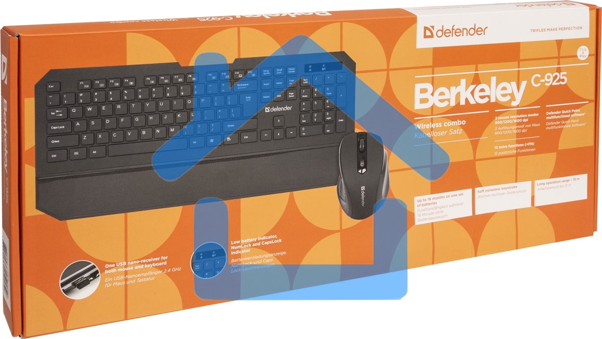 Комплект клавиатура + мышь Defender Berkeley C-925 Nano B черный