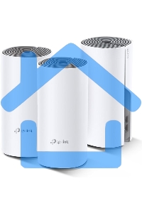 Домашняя Mesh Wi-Fi система TP-Link Deco E4 (3-Pack), 1167Мбит/с (5 ГГц: до 867 Мбит/с + 2,4 ГГц: до 300 Мбит/с), 2 порта 100 Мбит/с, 2 встроенные антенны на каждом модуле Deco