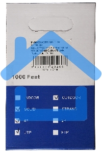 Кабель сетевой Ningbo UTP 4 пары cat5E solid 0.5мм CCA molded 305м серый outdoor