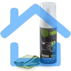 Чистящий набор (салфетки + пена) Cactus CS-S3006 для экранов и оптики 1шт 18x18см 180мл