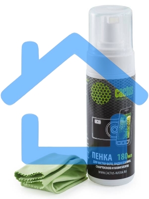 Чистящий набор (салфетки + пена) Cactus CS-S3006 для экранов и оптики 1шт 18x18см 180мл