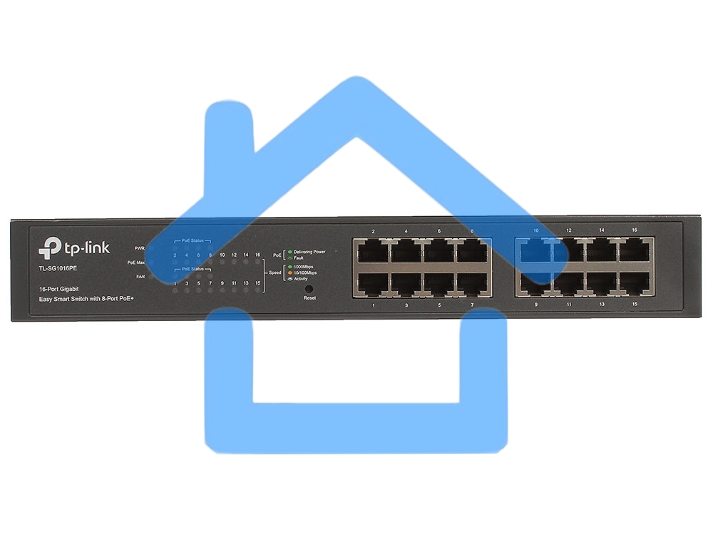 Коммутатор TP-Link SMB TL-SG1016PE Easy Smart гигабитный 16-портовый коммутатор с 8 портами PoE+