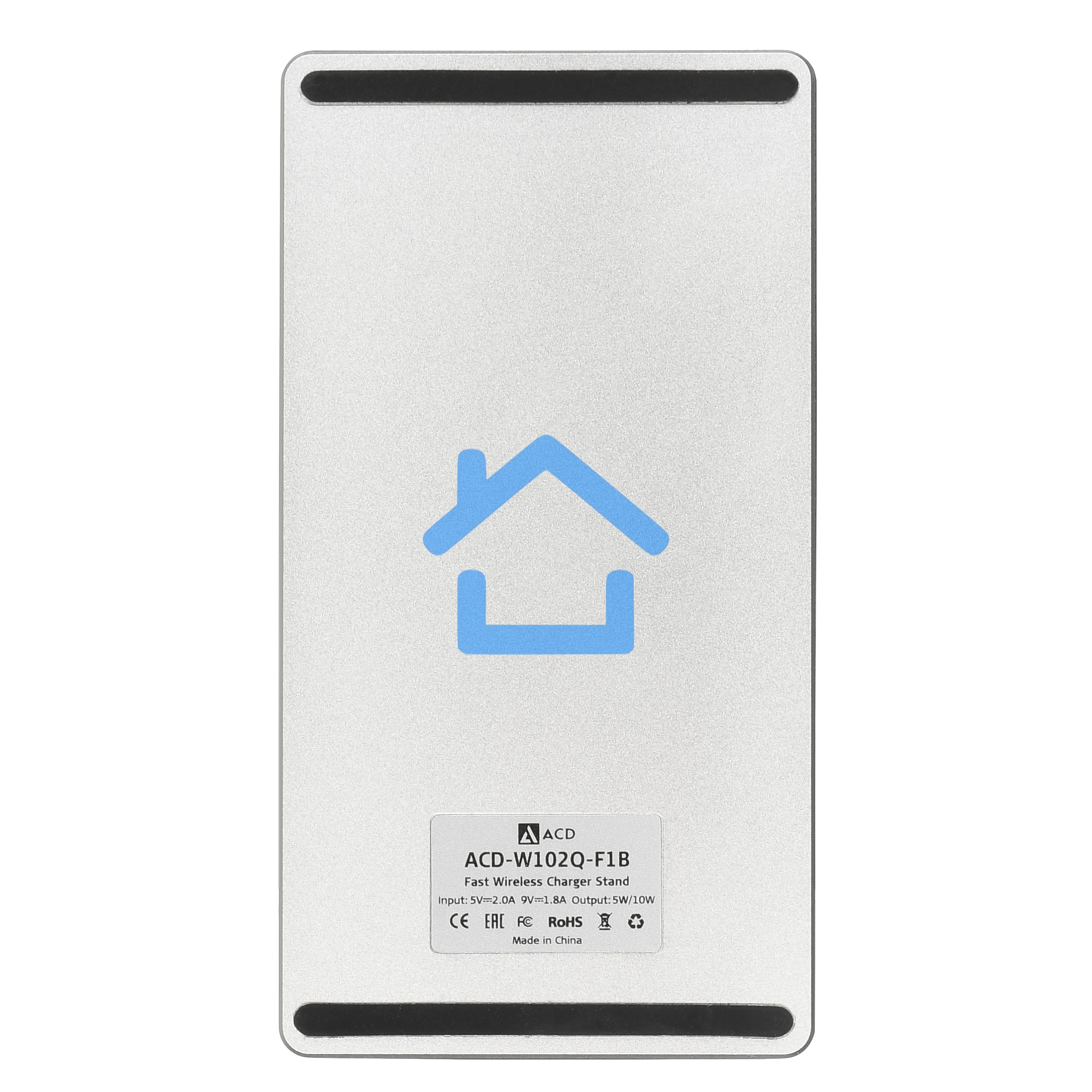 Беспроводное зарядное устройство ACD-W102Q-F1B 10Вт, беспроводная Qi, 2-катушки с QC, 5В/2А ~ 9В/1,8А RTL
