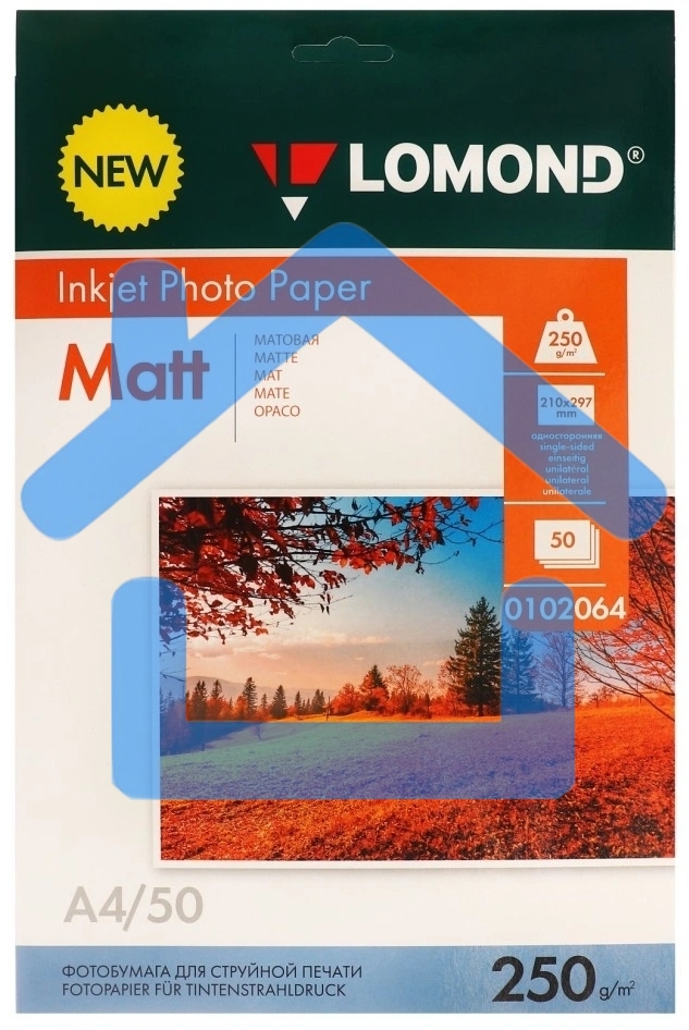 Фотобумага LOMOND 250 г/м2 А4 односторонняя  матовая 50 л.