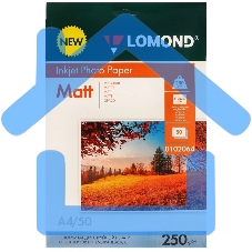 Фотобумага LOMOND 250 г/м2 А4 односторонняя матовая 50 л. Фотобумага LOMOND 250 г/м2 А4 односторонняя матовая 50 л.