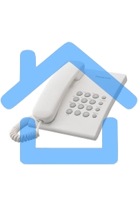 Телефон проводной Panasonic KX-TS2350RUW белый повтор номера, регул-ка громкости, кр.на стену