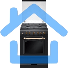 Плита газовая Hansa FCGA62109 черный, конфорок 4 шт, духовка 58 л, 60 см x 85 см x 60 см