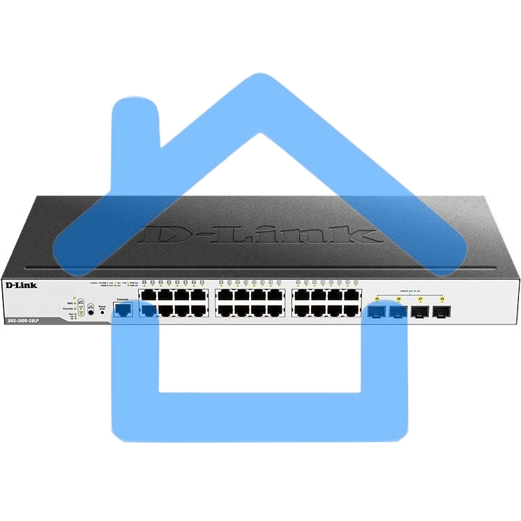 Коммутатор D-Link Switch DGS-3000-28LP/B1A Управляемый коммутатор 2 уровня с 24 портами 10/100/1000Base-T и 4 портами 1000Base-X SFP (24 порта с подде