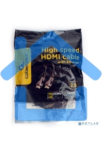 Кабель Cablexpert HDMI CCP-HDMI8К-2.5M, 19M/19M, v2.1, 8К, медь, позол.разъемы, экран, оплетка, 2.5м, черный, пакет