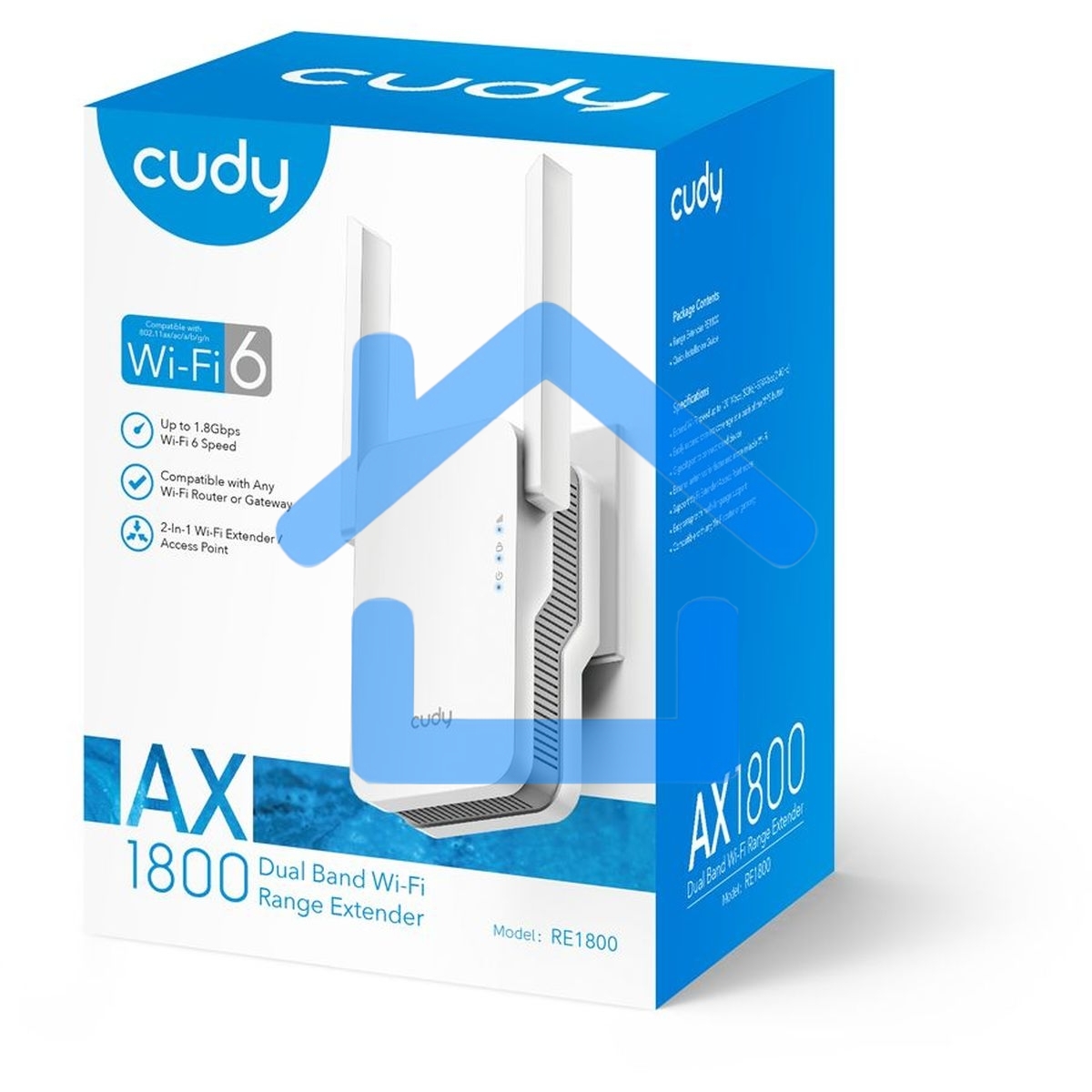 Повторитель беспроводного сигнала Cudy RE1800 AX1800 10/100/1000BASE-TX/Wi-Fi белый