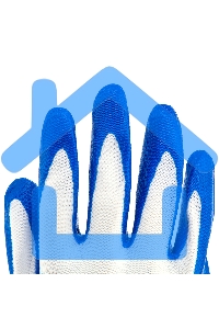 Перчатки полиэфирные с синим нитрильным покрытием, размер L, 15 класс вязки Сибртех