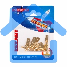 Клемма плоская Rexant, штекер - 6.3 мм, 1-1.5 мм², (РП-п 1.5-(6.3) / DJ611-6.3B), в упак. 10 шт.