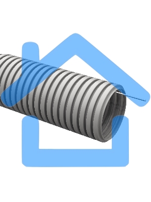 Труба гофрированная ПВХ d50мм с зондом сер. (уп.15м) ИЭК CTG20-50-K41-015I