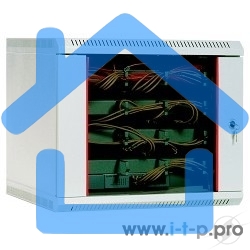 Шкаф телеком. настен, 15U, 600x650, дверь стекло (ШРН-15.650) (1 коробка)