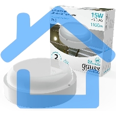 Светильник светодиодный Gauss ЖКХ Elementary D155х52 15Вт 1100лм 4000К 160-260В IP65 круг бел. с микровол. сенсором