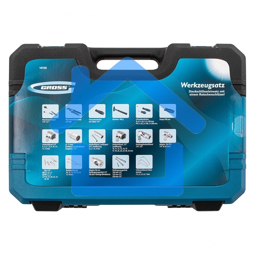 Набор инструментов 76 предметов, 120 зубьев, CrV1/4, 1/2