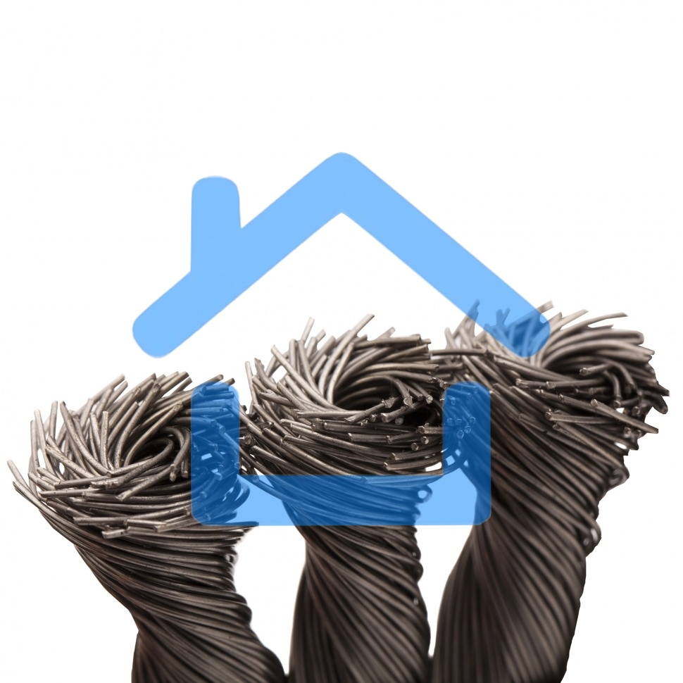 Щетка для УШМ Denzel 150 мм, Плоская, крученая нержавеющая проволока 0,5мм 746343