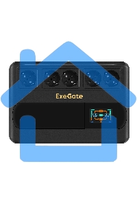 Источник бесперебойного питания ExeGate NEO Smart BU-600.LCD.AVR.5SH 600VA/360W, цветной LCD-дисплей, AVR, 5*Schuko, черный