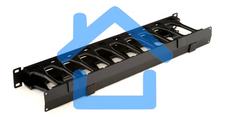 Кабельный организатор с крышкой Hyperline CMF-1U-FPL106-MCOV-RAL9005, глубина 106 мм, 19