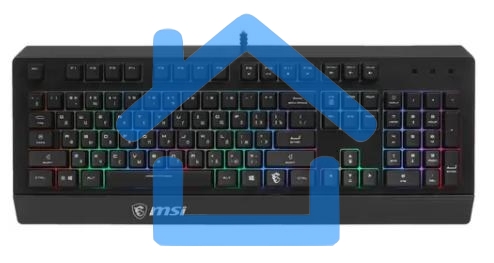 Клавиатура MSI VIGOR GK20 RU черный USB Multimedia for gamer LED (подставка для запястий)