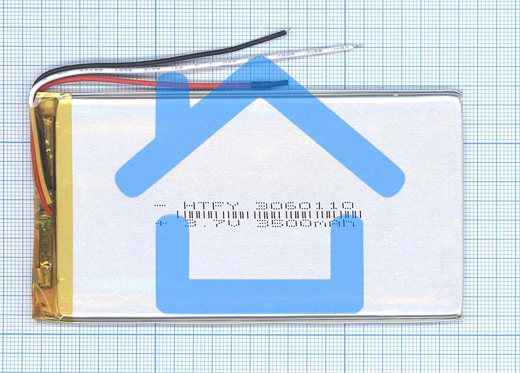 Аккумулятор Li-Pol (батарея) 3*60*110мм 3pin 3.7V/3500mAh