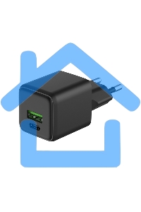 Сетевое зарядное устройство с двумя портами USB-A и Type-C, 25Вт GaN Rexant