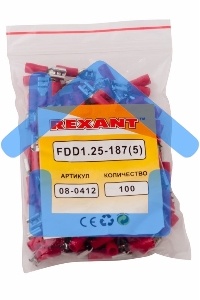 Клемма плоская изолированная гнездо 5.6 мм 0.5-1.5 мм² (РПи-м 1.5-(4.8)/РПИм 1,25-5) Rexant