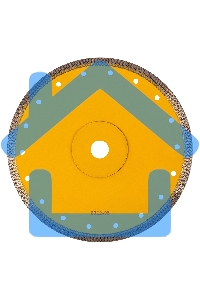 Диск алмазный отрезной Denzel 230 х 22,2мм, сплошной, супертонкий, горячий пресс, сухой/мокрый рез