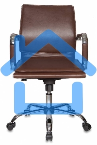 Кресло руководителя Бюрократ CH-993-Low/Brown коричневый, низкая спинка, искусственная кожа, крестовина хромированная