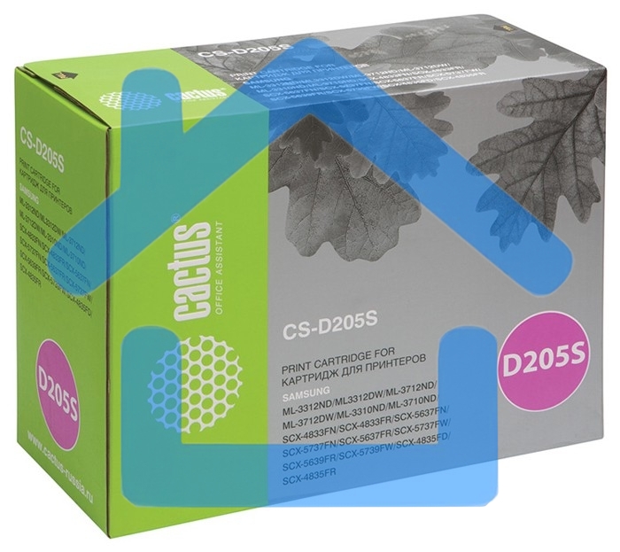 Картридж Cactus CS-D205S черный (2000 стр.) для SAMSUNGML ML-3310D/3310ND/3710D/3710ND/SCX-4833FD/4833FR/5637FR