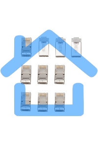 Разъем сетевой Rexant LAN на кабель, штекер 8Р8С (Rj-45), под обжим, в экране, (10шт.)