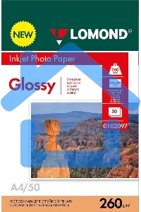 Фотобумага Lomond 0102097 A4/260г/м2/50л./белый глянцевое для струйной печати