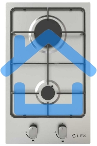 Газовая варочная панель LEX GVS 320 IX1000/3000Вт 2конфорки нерж.сталь