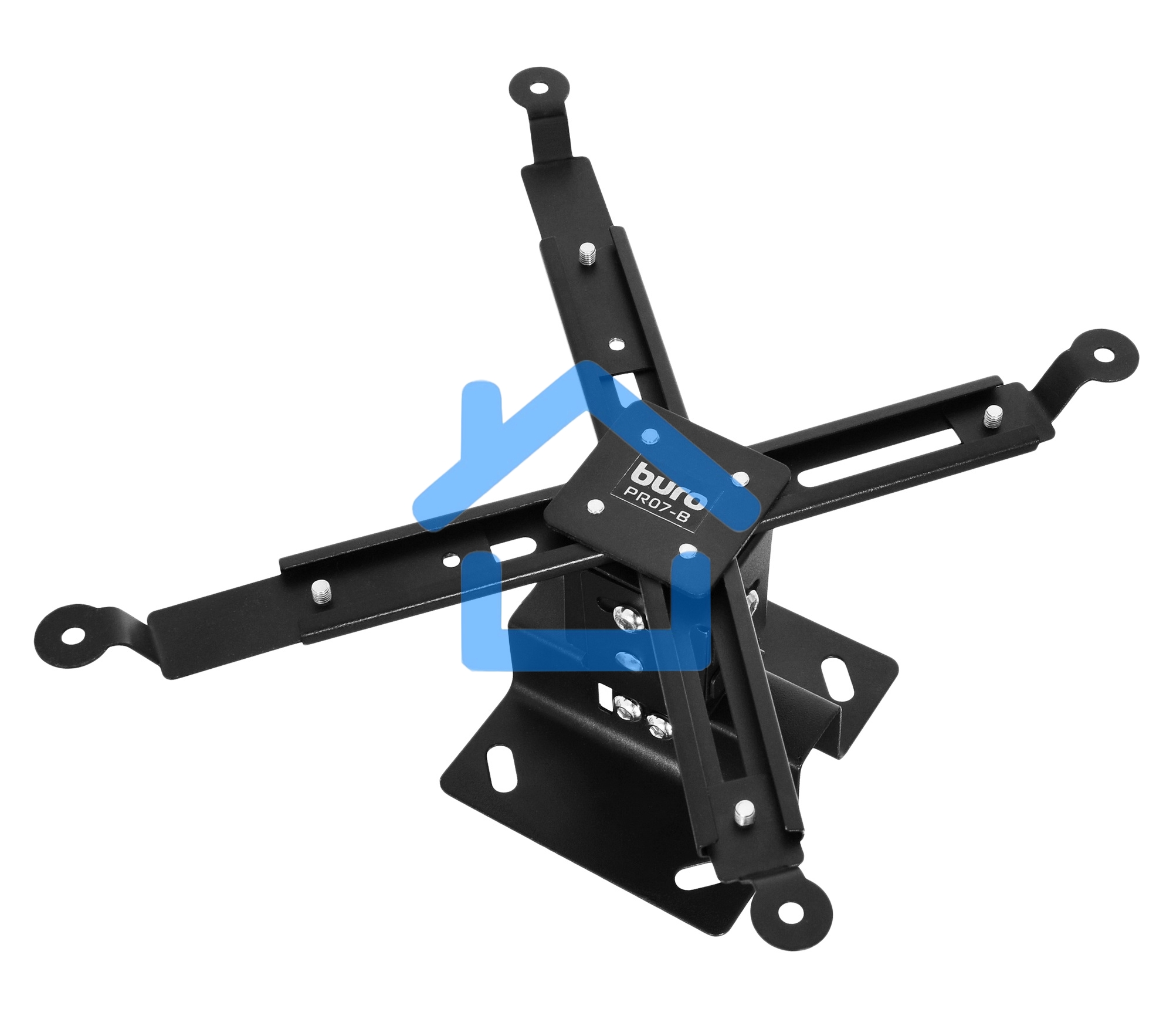 Кронштейн для проектора Buro PR07-B черный макс.12кг потолочный поворот и наклон