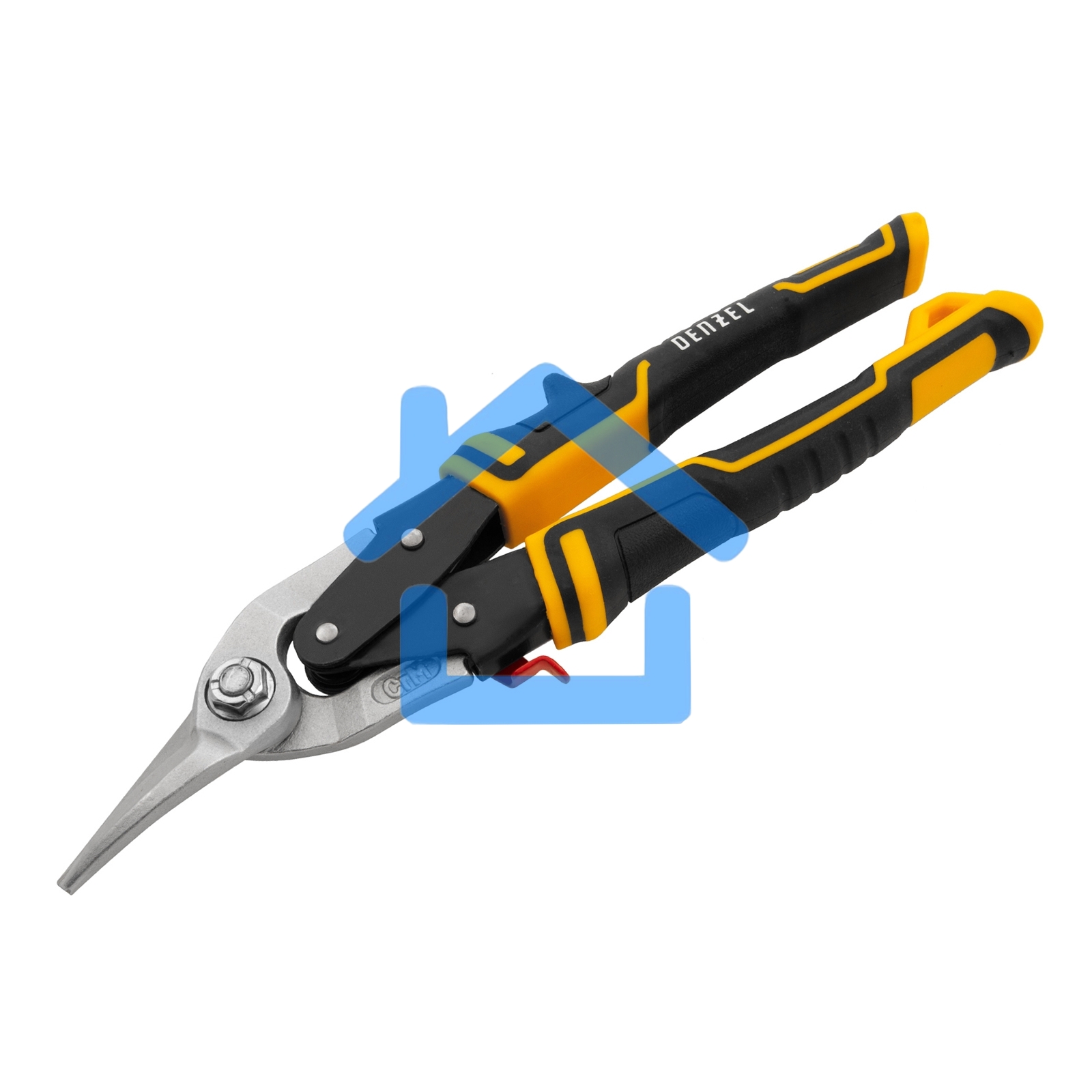 Ножницы по металлу,270мм, прямой и левый рез,сталь-СrMo, трехкомп.рук-ки Denzel