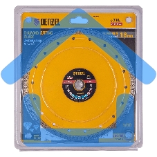Диск алмазный отрезной Denzel 230 х 22,2мм, сплошной, супертонкий, горячий пресс, сухой/мокрый рез