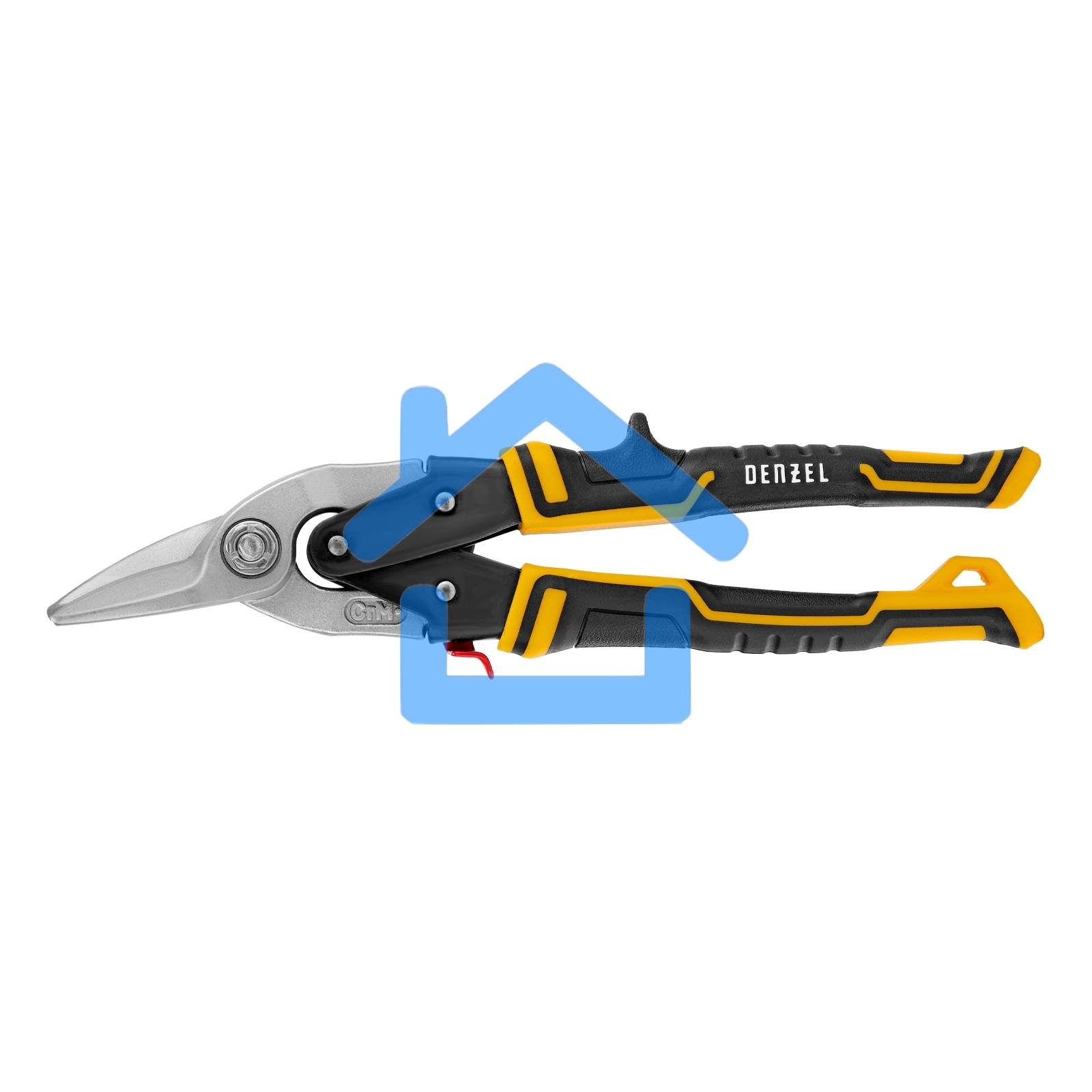 Ножницы по металлу,270мм, прямой и левый рез,сталь-СrMo, трехкомп.рук-ки Denzel