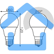 Лампа светодиодная LED Gauss A60 E27 10Вт 2700К/4100К CTC