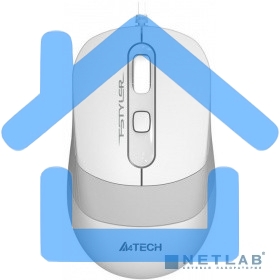 Мышь проводная A4Tech Fstyler FM10 белый/серый, 1600 dpi, USB, кнопки - 4